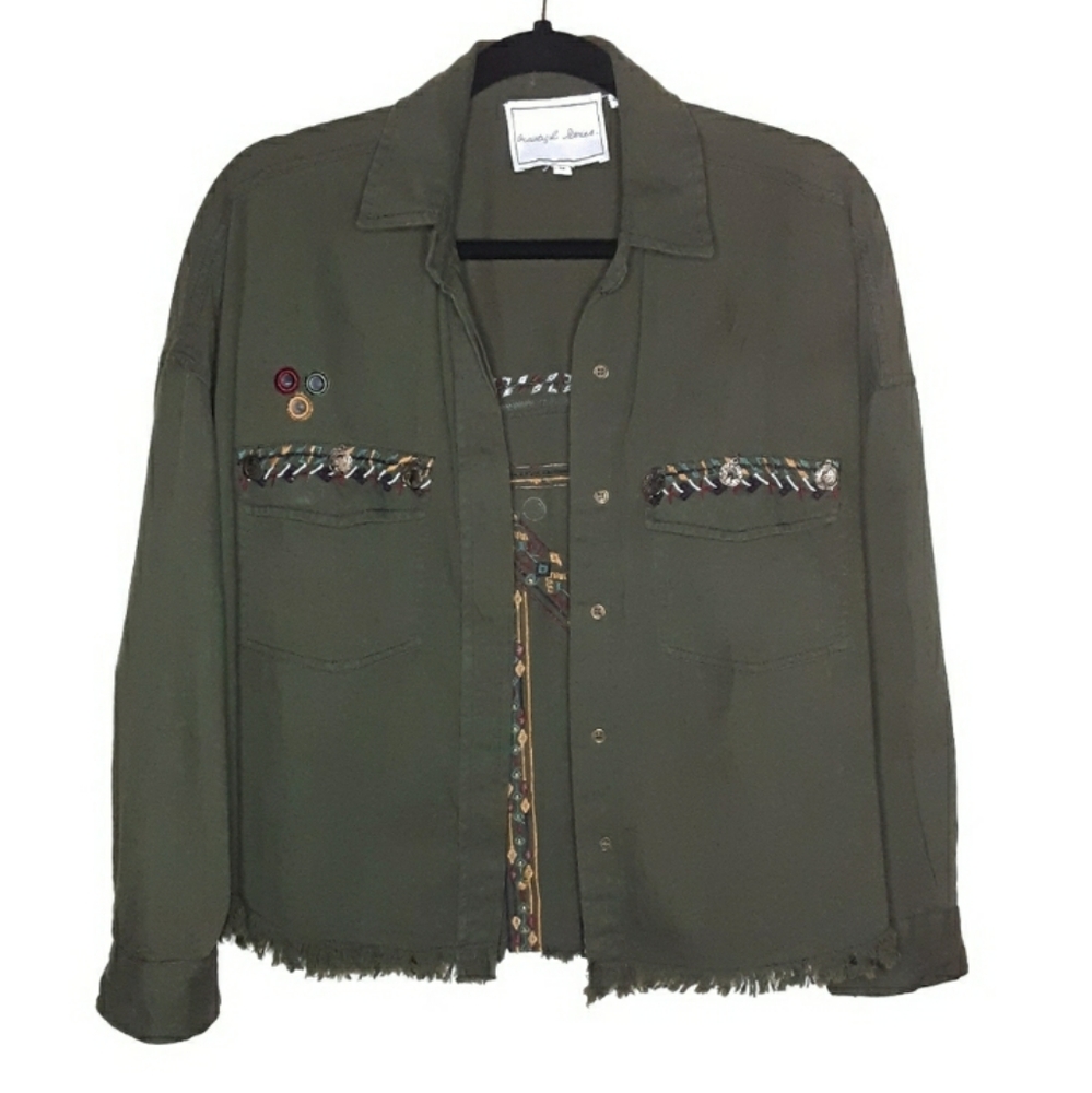 Beautiful Stories Embroidered Twill Shirt Jacket